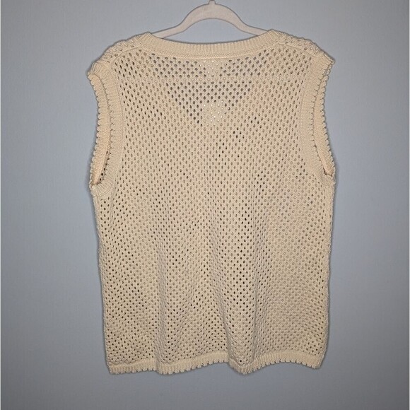 NWT Starling Reine Top Weave Beige mesh sweater vest plus Size woman's small 16 - Picture 2 of 7